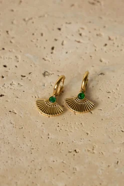Outlet Love From Lilou Mason Earrings - Gold / Emerald
