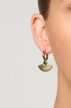 Outlet Love From Lilou Mason Earrings - Gold / Emerald