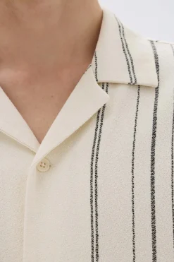 Online Assembly Label Matera Short Sleeve Shirt - Cream / Black