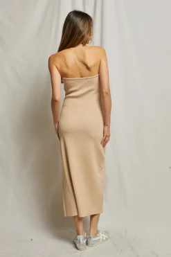 Outlet Perfect White Tee Nadine Blondie Strapless Dress - Sand Dune