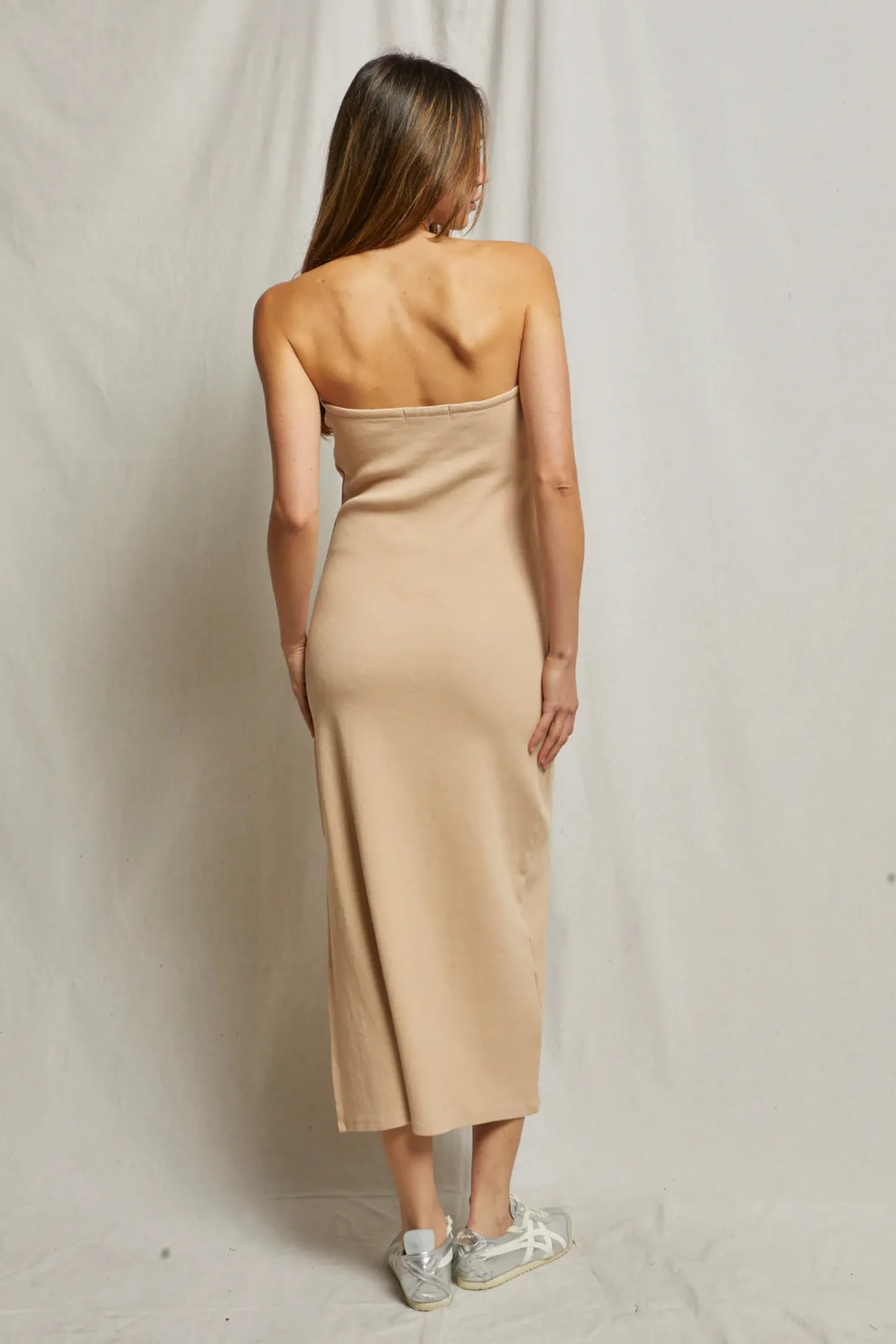 Outlet Perfect White Tee Nadine Blondie Strapless Dress - Sand Dune
