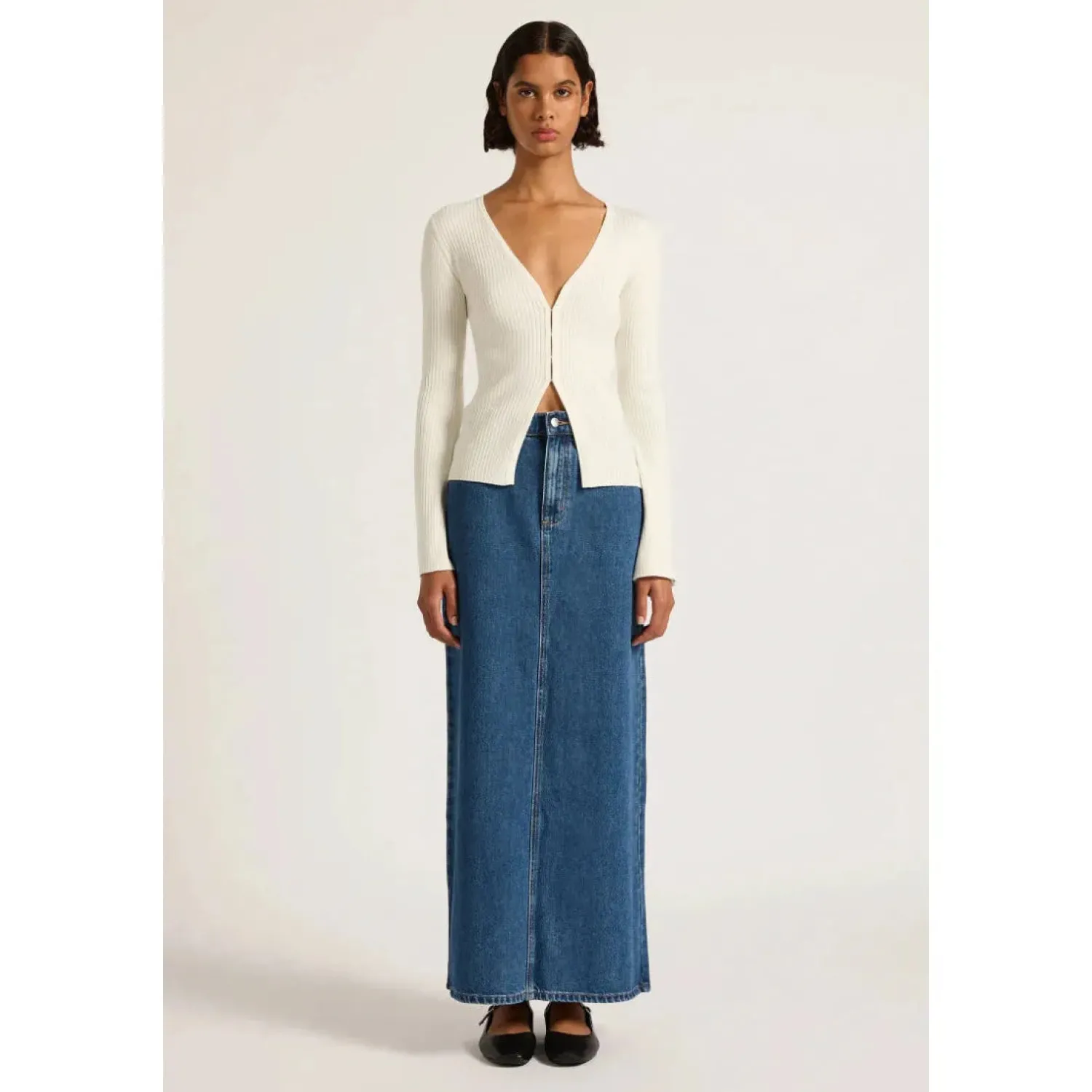 Outlet Nude Lucy Organic Denim Maxi Skirt - Vintage Blue