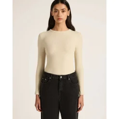 Online Nude Lucy Organic Rib LS Tee - Bone
