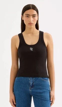 Sale Nude Lucy Organic Emblem Singlet - Black