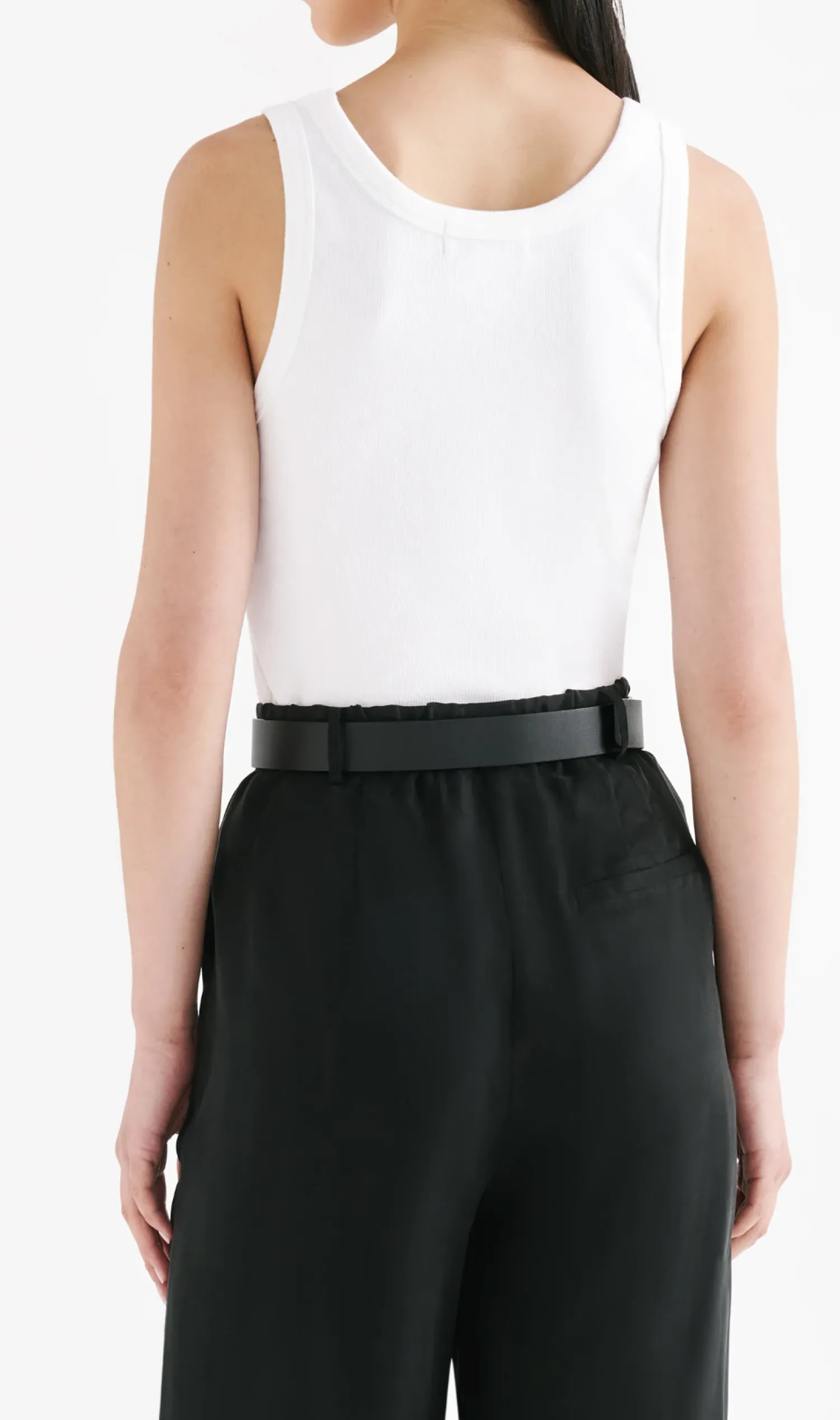Hot Nude Lucy Organic Emblem Singlet - White
