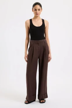 Hot Nude Lucy Paloma Tailored Pant - Espresso