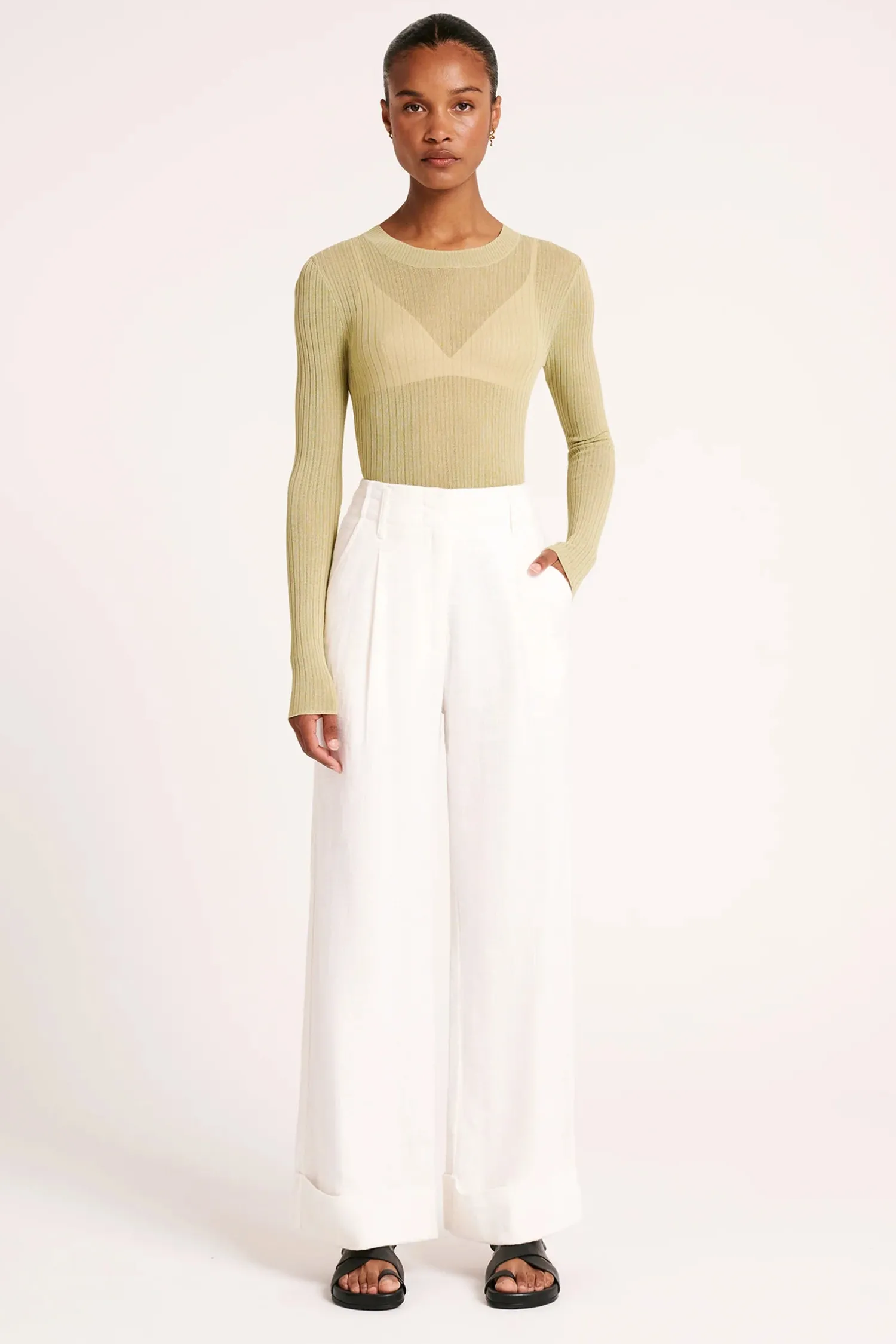 Best Nude Lucy Paloma Tailored Pant - Salt