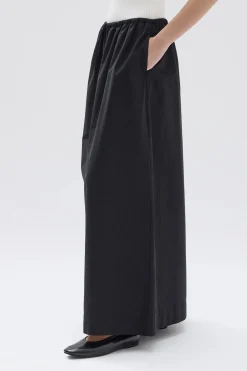 Online Assembly Label Philipa Poplin Midi Skirt - Black