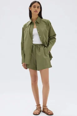 Clearance Assembly Label Philipa Poplin Short - Pandan