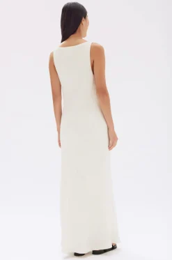 Best Assembly Label Reign Textured Midi Dress - Cream