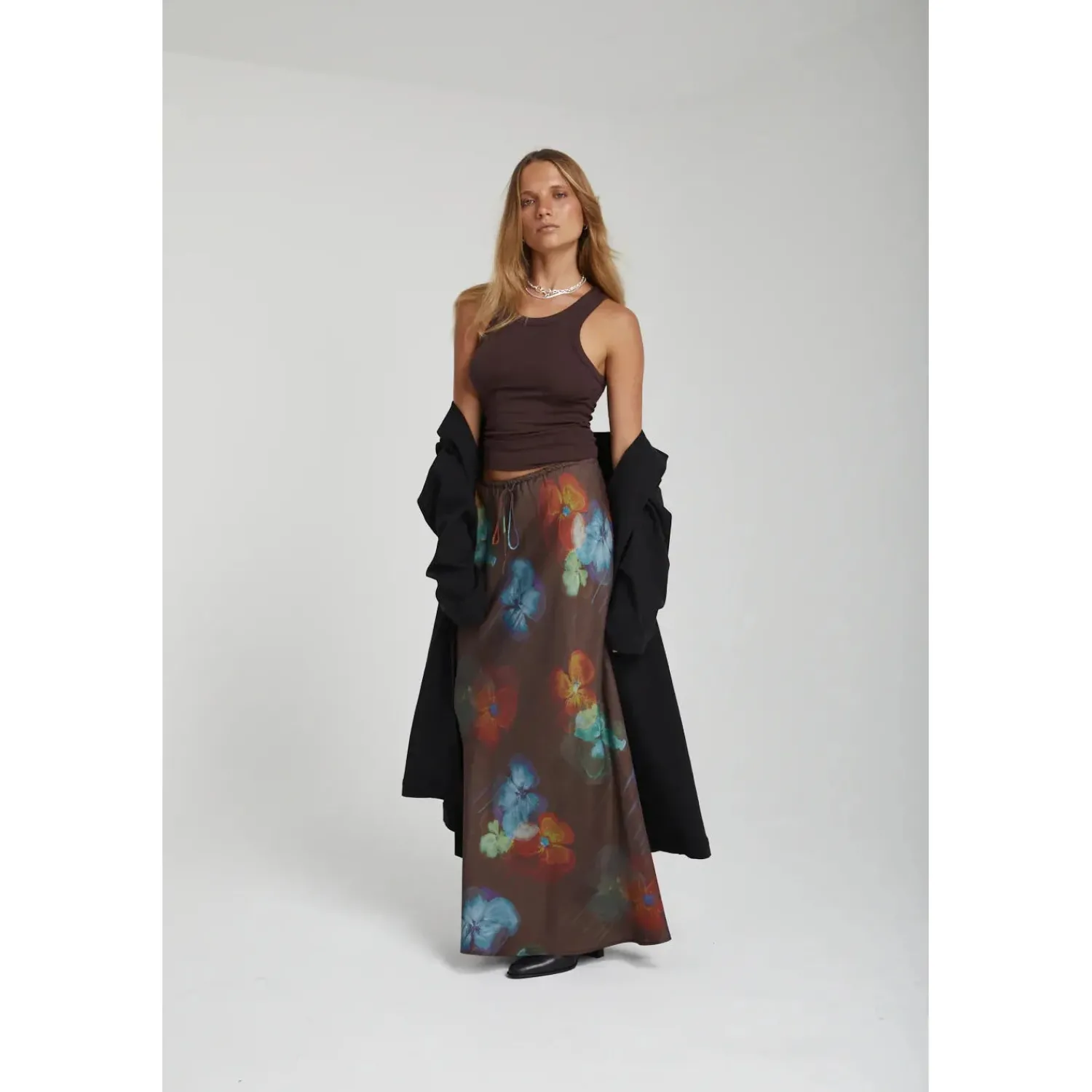 New Summi Summi Relaxed Maxi Skirt - Pansy Drip