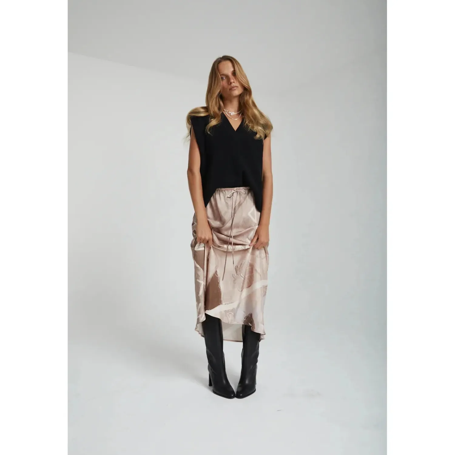 Hot Summi Summi Relaxed Maxi Skirt - Sunflwer Wheat