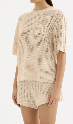 Nude Lucy Sawyer Crochet Tee - Cream