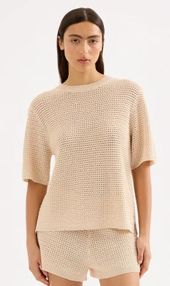 Nude Lucy Sawyer Crochet Tee - Cream