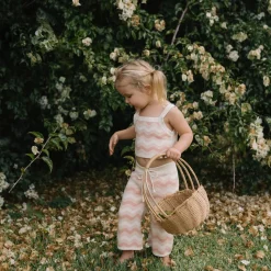 Hot Golden Children Seashore Knit Set - Strawberry & Cream