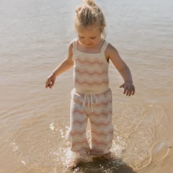 Hot Golden Children Seashore Knit Set - Strawberry & Cream