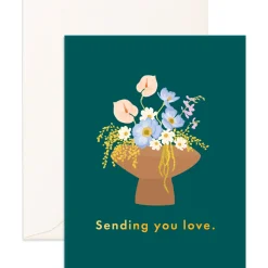 Hot Fox & Fallow Sending You Love Vase Greeting Card