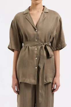 Best Nude Lucy Seshni Tencel Shirt - Chestnut