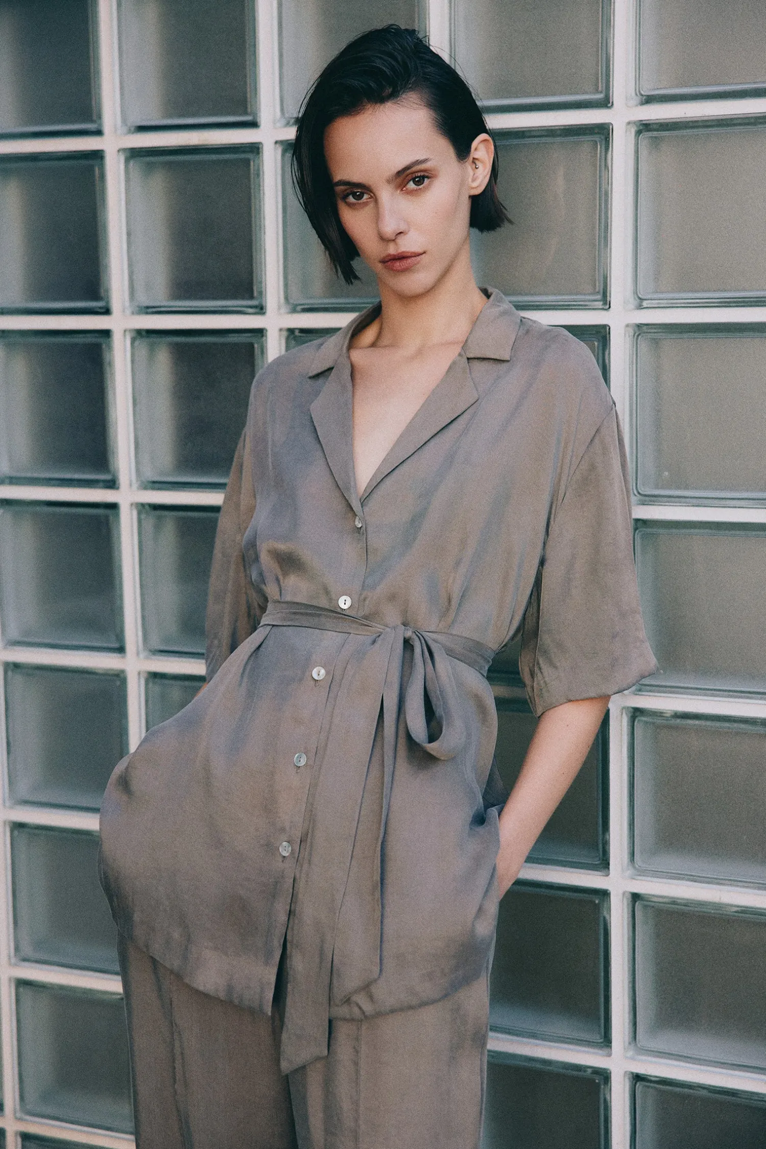 Best Nude Lucy Seshni Tencel Shirt - Chestnut