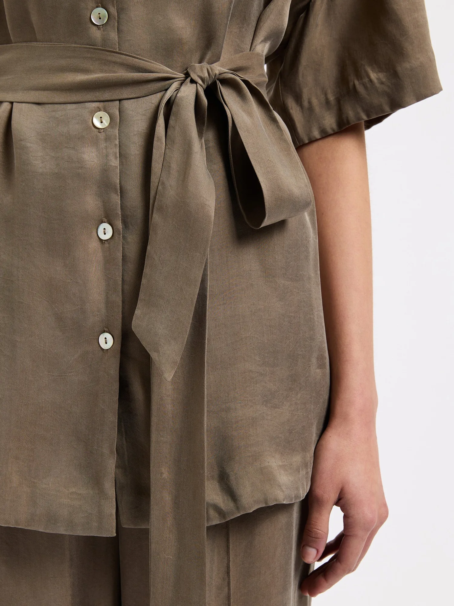 Best Nude Lucy Seshni Tencel Shirt - Chestnut