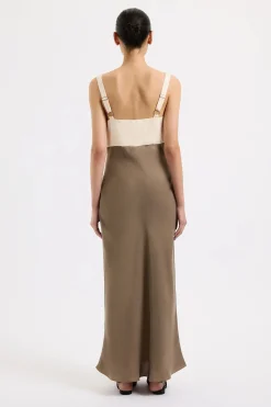 Discount Nude Lucy Seshni Tencel Slip Dress - Chestnut Splice