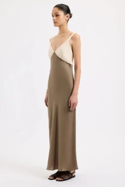 Discount Nude Lucy Seshni Tencel Slip Dress - Chestnut Splice