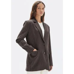 Online Assembly Label Sofia Wool Pinstripe Jacket - Chestnut Stripe