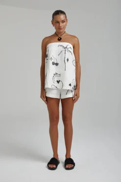 Outlet Summi Summi Strapless Shift Top - Black Dragon Of Hearts