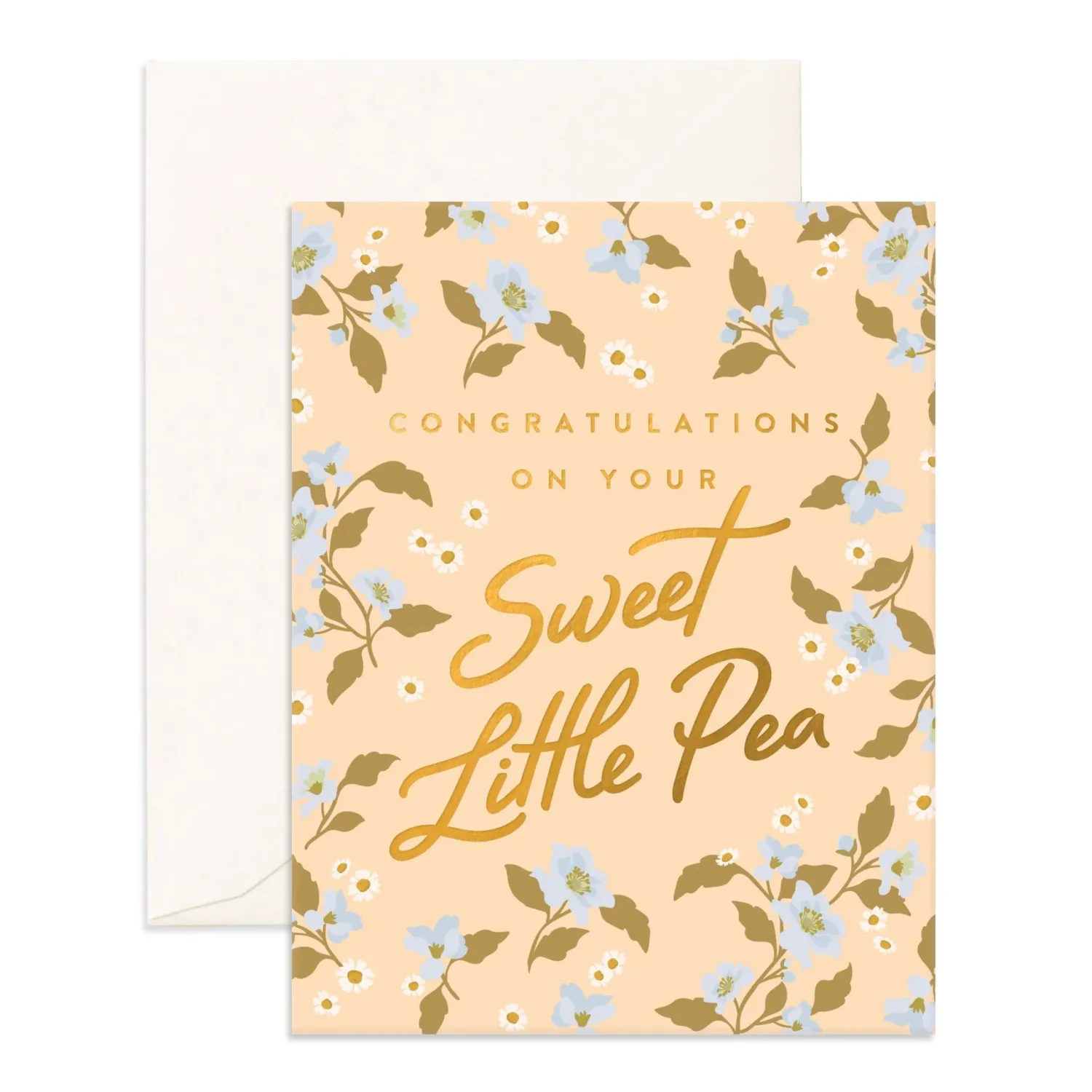 Sale Fox & Fallow Sweat Pea Broderie Greeting Card