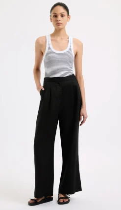 Best Nude Lucy Thilda Linen Pant - Black