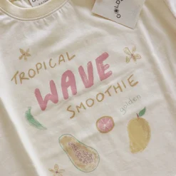 Online Golden Children Tropical Wave Mid Sleeve Tee - Vanilla Parfait