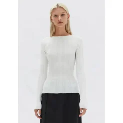Outlet Assembly Label Vienna Knit Long Sleeve Top - Antique White