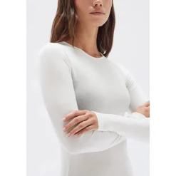 Outlet Assembly Label Violet Long Sleeve Tee - White