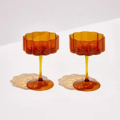 Clearance FAZEEK Wave Coupe Set Of 2 - Amber