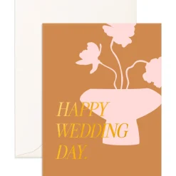 Sale Fox & Fallow Wedding Day Peony Vase Greeting Card