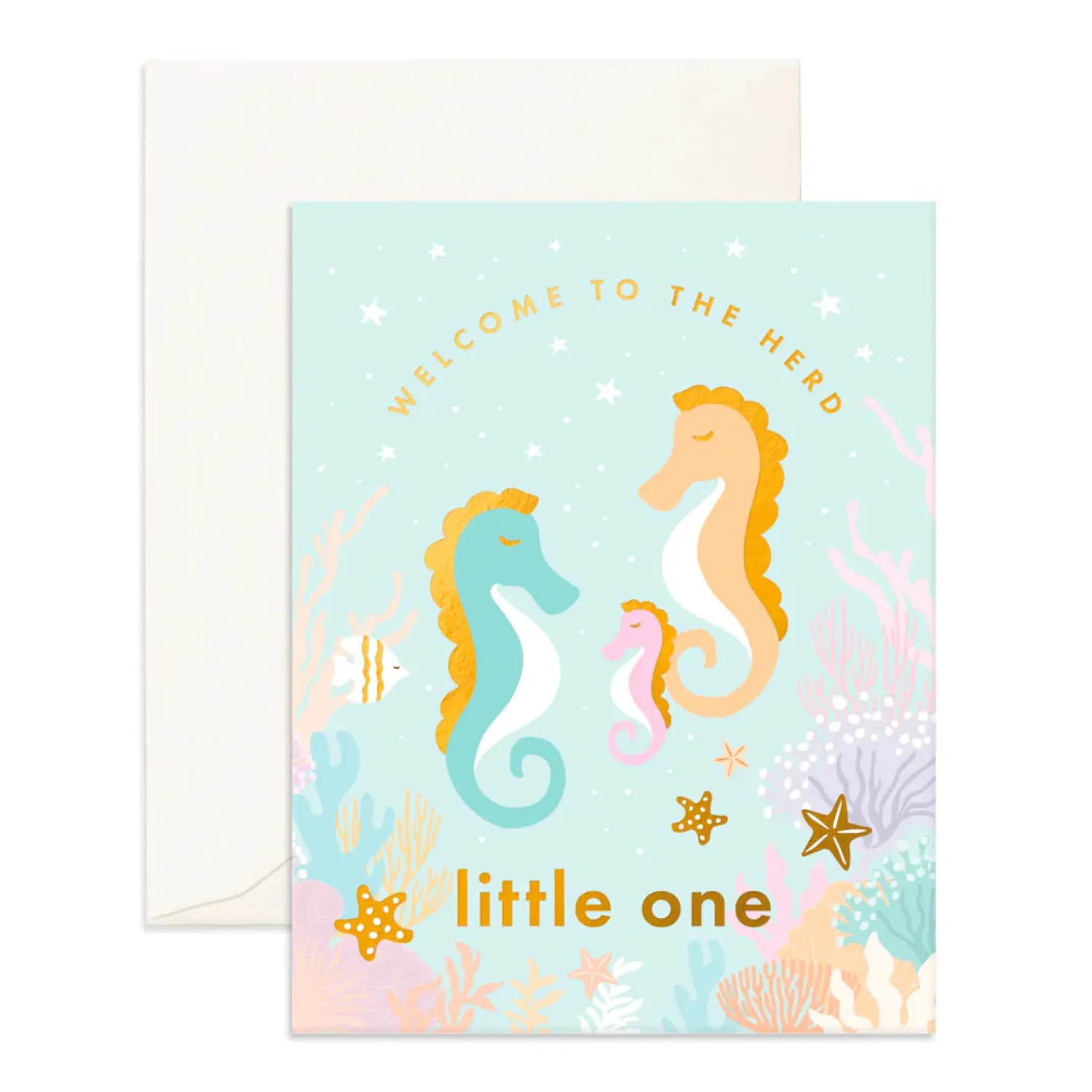 Clearance Fox & Fallow Welcome Little Seahorse Greeting Card