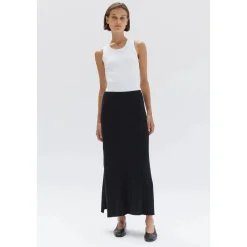 Online Assembly Label Wool Cashmere Rib Skirt - Black