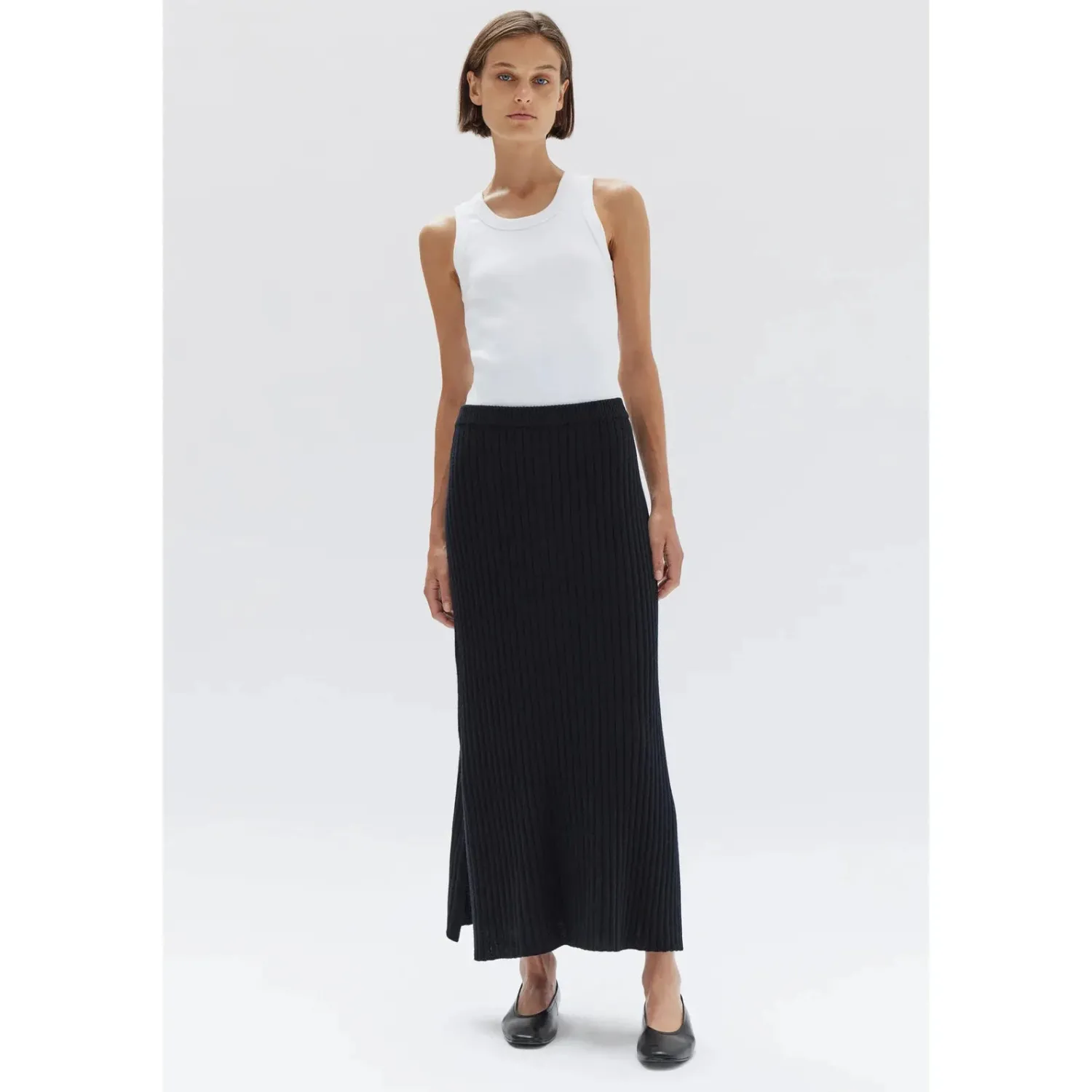 Online Assembly Label Wool Cashmere Rib Skirt - Black