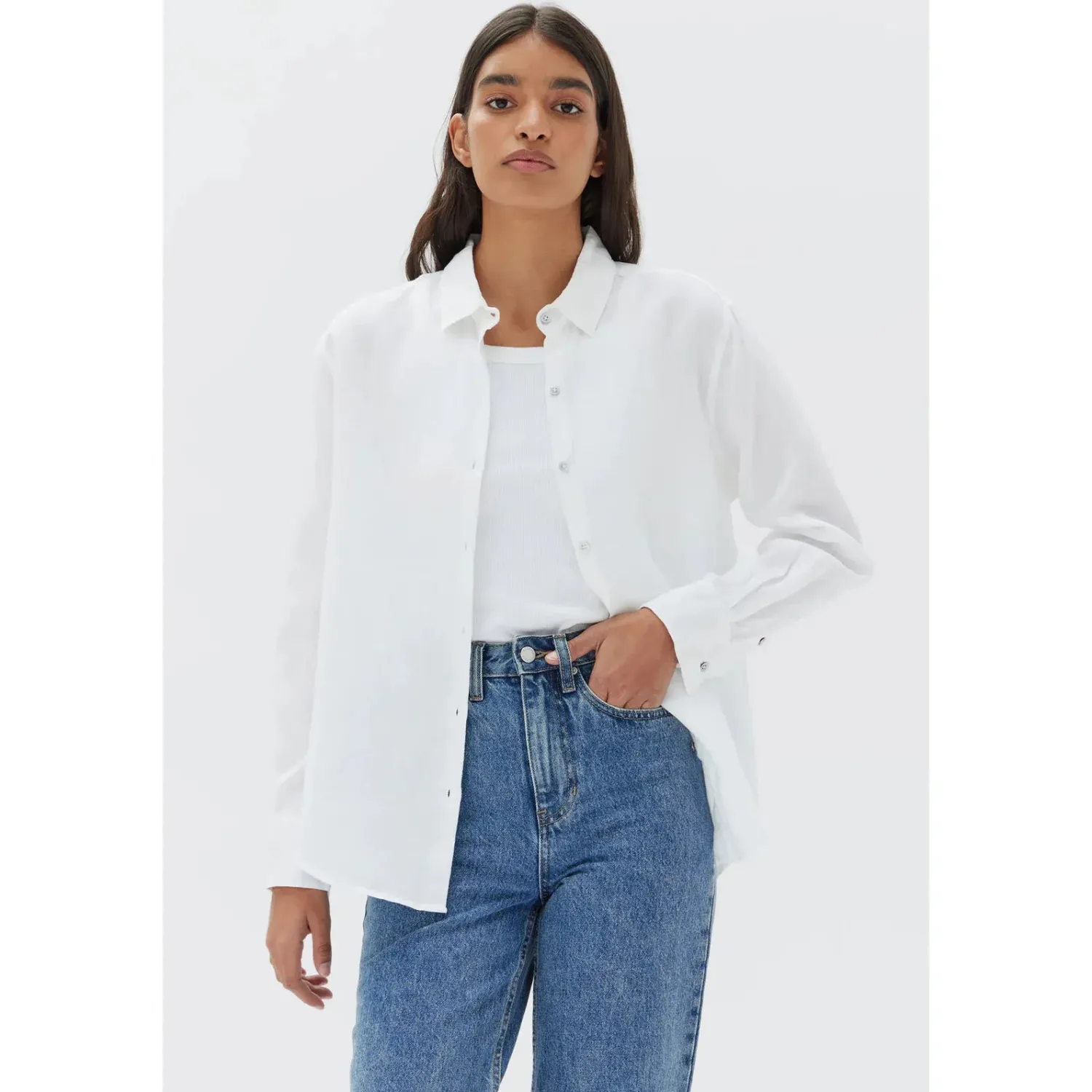 Sale Assembly Label Xander Long Sleeve Shirt - White